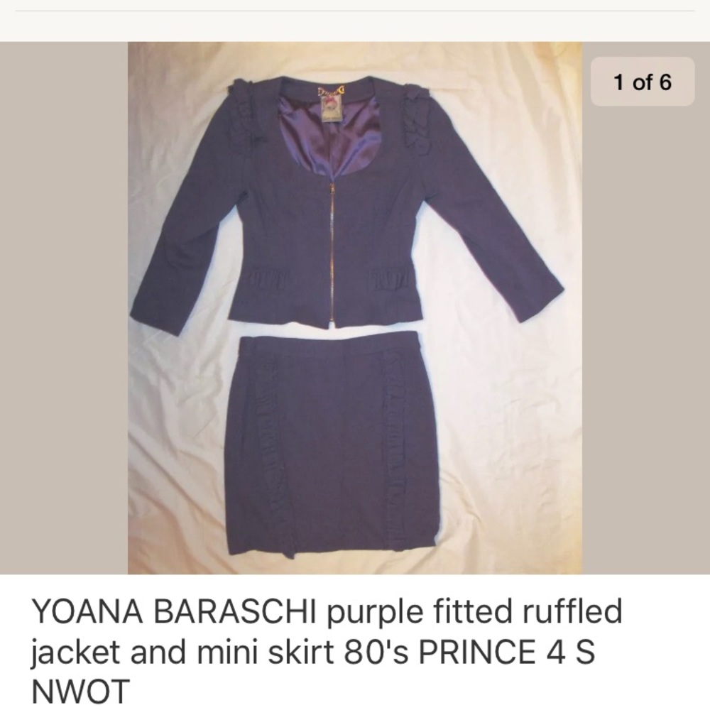 YOANA BARASCHI purple fitted sexy skirt and jacket